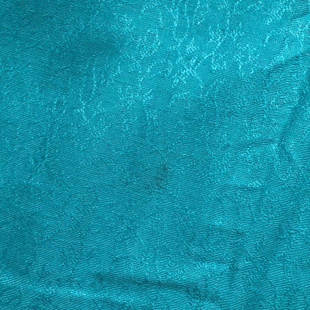 Turquoise and Pink Paisley & Solid Pashmina Scarf 27” x 80” - Picture 4 of 5